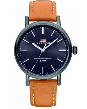 River Woods Hudson Watch Rw420031 Leather - Blue