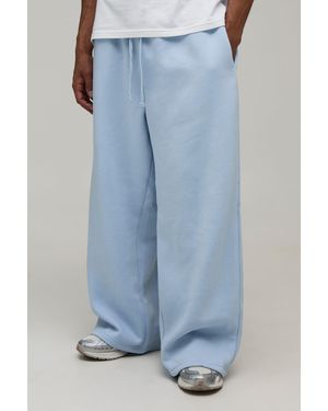 BoohooMAN Essential Extreme Wide Leg Jogger - Blue