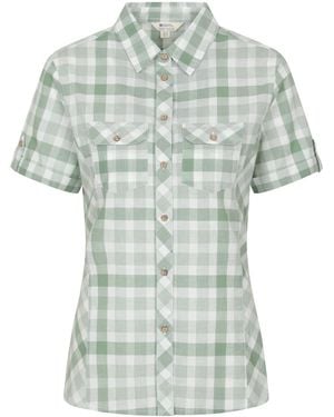 Mountain Warehouse 'Holiday' Cotton Shirt Short Sleeve Breathable Top - Green