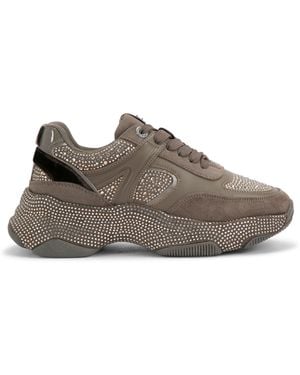 KG by Kurt Geiger Lucile Lace Up Gem Trainers - Brown