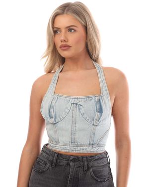 Heron Preston Ladies Denim Bra (Light) Cotton - Grey