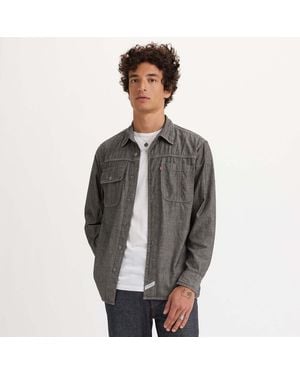Levi's Men's Auburn Worker Shirt In Black - Grijs