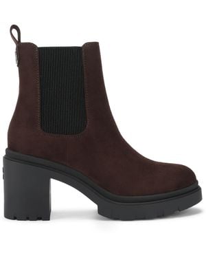 Carvela Kurt Geiger Suedette Boulder Heeled Ankle Boots - Black