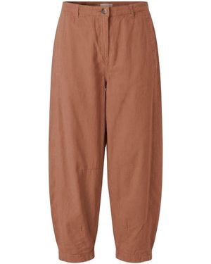 Secret Label Linen Blend Barrel Leg Trousers - Brown