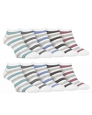Farah 10 Pairs Bamboo Trainer Socks - Metallic