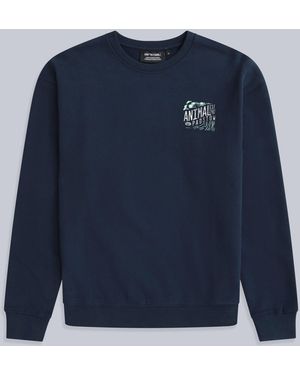 Mountain Warehouse 'Jonah' Padstow Regional Sweatshirt Cotton Casual Comfy Pullover - Blue