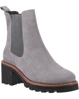 Hush Puppies Gaia Leather Heeled Chelsea Boots - Grey