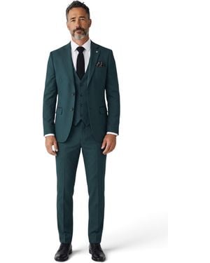 TruClothing Formal 3 Piece Tailored Fit Plain Suit - Blue