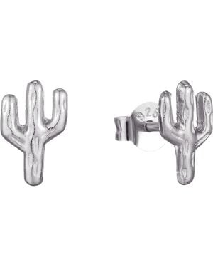 SEOL + GOLD Sterling Tiny Cactus Stud Earrings - Metallic