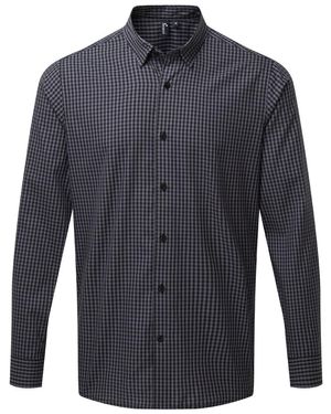 PREMIER Maxton Check Long Sleeve Shirt (Steel/ - Blue