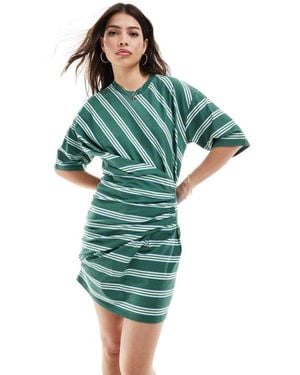 ASOS Short Sleeve With Twist Detail Mini Dress - Green