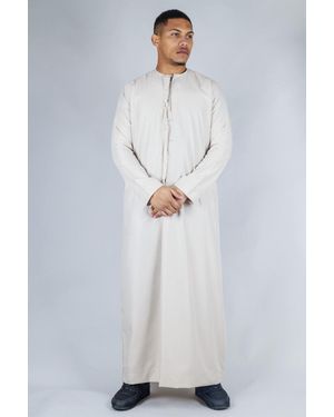 Thobez Thobe Emirati Islamic Jubba Robe Eid Tassel Regular Fit - Grey