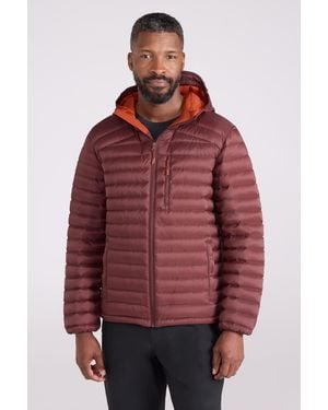 Mountain Warehouse 'Henry Ii' Down Padded Jacket Water Resistant Hooded Puffer Winter Coat Nylon - Red
