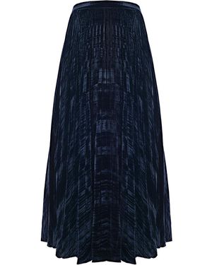 Emilia Wickstead Elta Double Crepe Ls Rd Nk Cross Waist Midi Dress W Flared Skirt - Blue