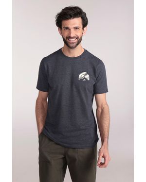 Mountain Warehouse 'Adventure Mountain' T-Shirt Cotton Sun Protection Summer Tee - Blue