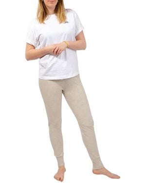 River Island Soft Touch Ribbed Jersey Joggers - White