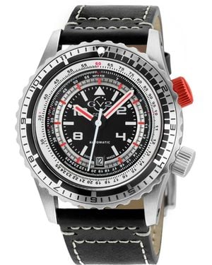 Gv2 Contasecondi Dial Calfskin Leather Watch - Grey