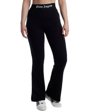 Palm Angels Flared Sport Trousers Pwch017F23Fle0011010 - Black
