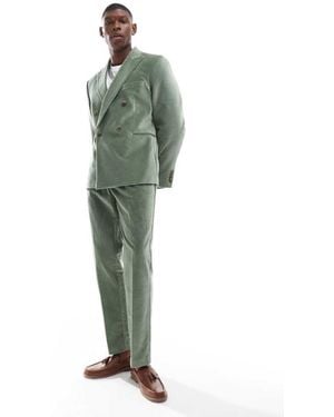 ASOS Slim Pleat Front Suit Trousers - Green
