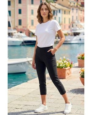 Roman Petite Cropped Stretch Trouser - Black