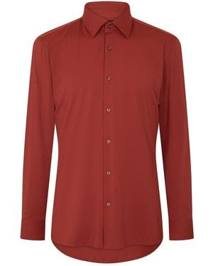 BOSS P Hank Kent Long Sleeve Oxford Shirt - Red