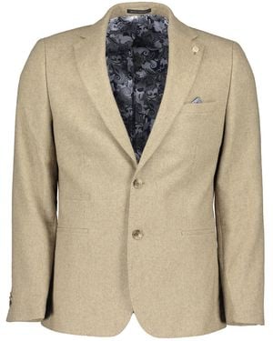 Guide London Wool Blend Blazer - Natural