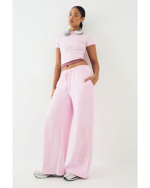 DSGN Studio Self Fabric Applique Wide Leg Jogger - Pink