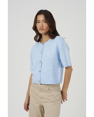 Brave Soul Short Sleeve Jersey Knit Cardigan - White