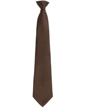 PREMIER Adult Colours Fashion Plain Clip-On Tie - Brown