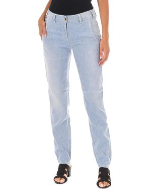Met Long Chinese Style Trousers With Narrow Hems 70Dbf0196 - Blue