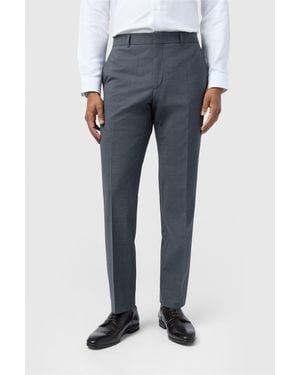 Ted Baker Flat Fronted Slim Fit Suit Trousers - Blue