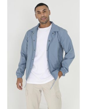 Brave Soul 'Bond' Lightweight Coach Style Jacket - Blue
