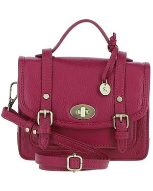 Ashwood Leather Stylish Real Small Satchel Bag - Pink
