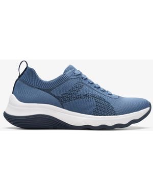 Clarks Circuit Tie Denim Knit Shoes - Blue