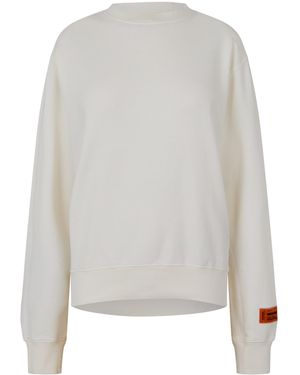 Heron Preston Logo Recycled Cotton Crewneck Sweatshirt - Grey