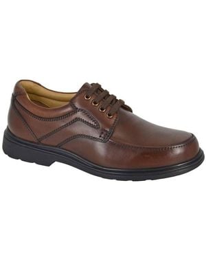 Roamer Leather Extra Wide Fit Shoes - Brown