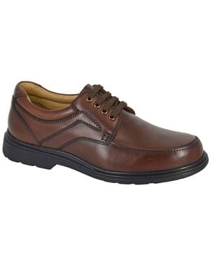 Roamer Leather Extra Wide Fit Shoes - Brown