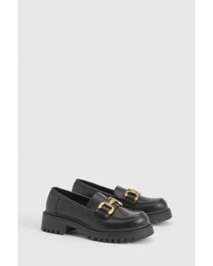 Boohoo Wide Fit Chunky Chain Loafer - Black