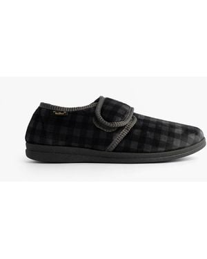 Dr Keller Darren Velc Touch Fasten Slippers Textile - Black
