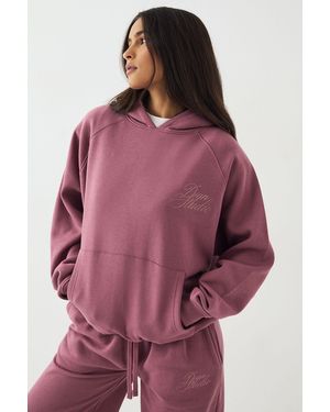 DSGN Studio Script Oversized Hoodie - Red