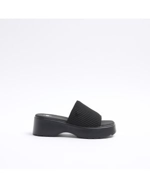 River Island Sandals Knit Flatform Material_Textile - Black