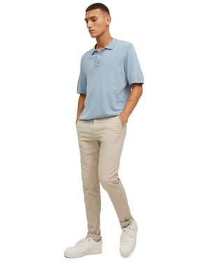 Jack & Jones Marco Cotton Off Chino Trousers - Blue