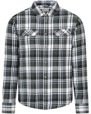 Mountain Warehouse 'Trace' Flannel Shirt 100% Cotton Long Sleeve Everyday Casual Winter Top - Green