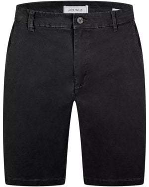 Jack Wills Ex Slim Chino Shorts Casual Cotton Knee Combat Summer Golf Trousers - Black