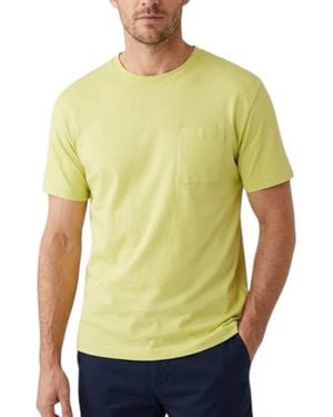 Marks & Spencer M&S T Shirts Relax Fit Short Sleeve Pure Cotton Garment Dyed Oversized Top - Yellow