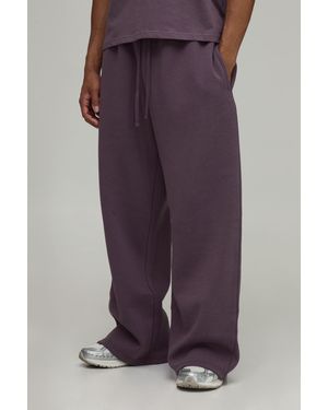 BoohooMAN Essential Wide Leg Jogger - Purple