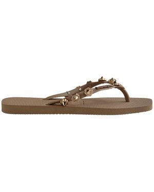 Havaianas Stylish Thong Toe Flip Flops - Brown