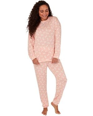 Marlon Penguin Print Long Sleeve Pyjama Set - Pink