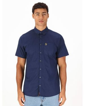 Luke 1977 Ironbridge Tailored Fit Short Sleeve Shirt - Blue