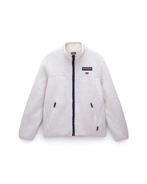 Napapijri Tynik Sherpa Full Zip Fleece Heron - Multicolour